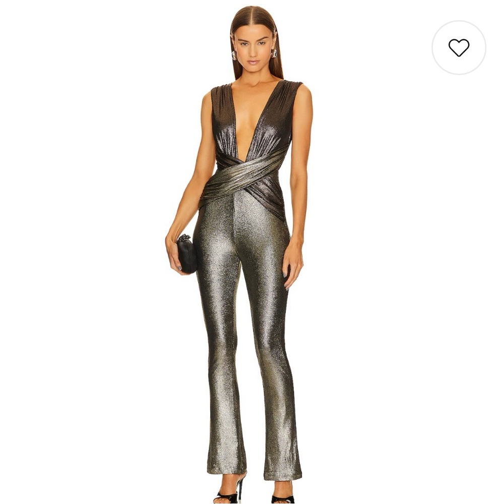 Michael Costello X Revolve Aiden Jumpsuit in Bronze/Champange S